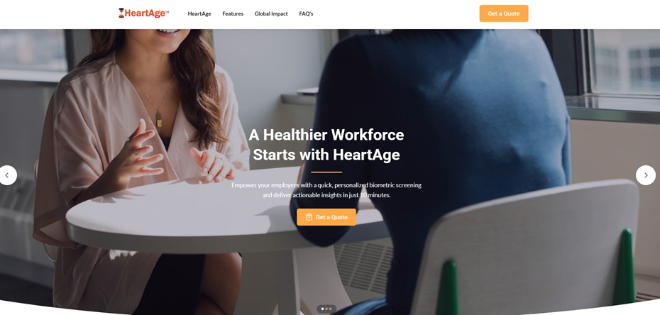 TheHeartAge platform screenshot